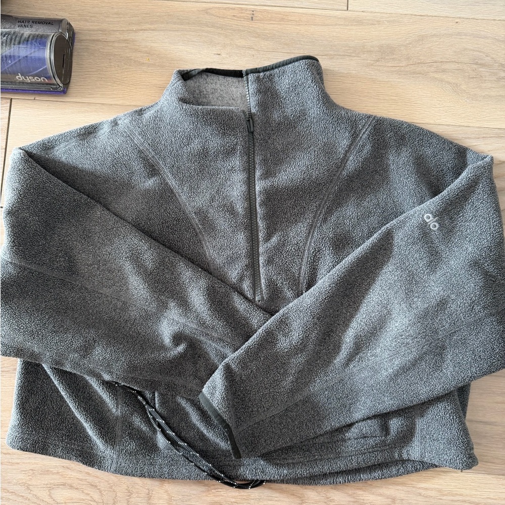 ALO Yoga Charcoal Quarter-Zip Fleece Pullover